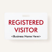 「登録ミニマルビジター」バッジ バッジ (裏面)