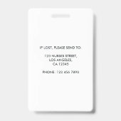 登録モダンナースの写真ID バッジ (裏面)