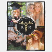 登録モダンナースRN医療研究科写真 フリースブランケット (正面)