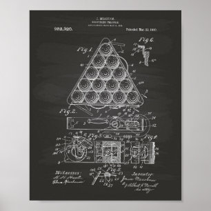 登録三角形1910特許芸術 – Chalkboard ポスター