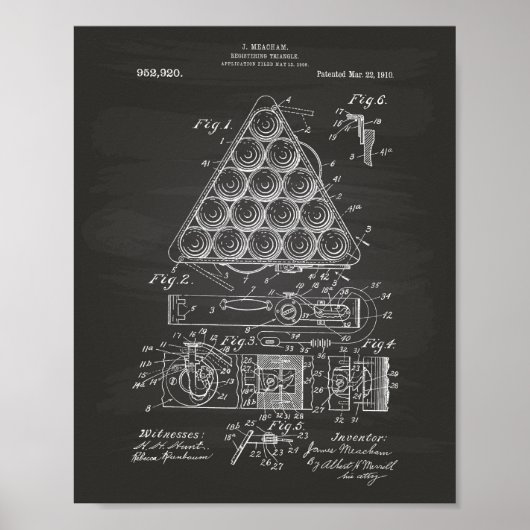 登録三角形1910特許芸術 – Chalkboard ポスター (正面)