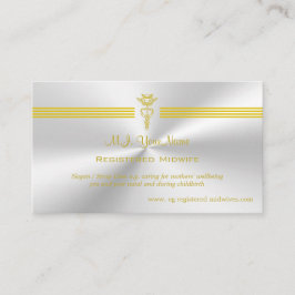 登録助産師と黄金のカドゥセウスのロゴ エンクロージャーカード
