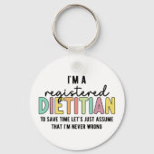 登録栄養士RD間違ったギフトおもしろいなし キーホルダー (正面)