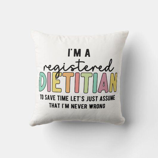 登録栄養士RD間違ったギフトおもしろいなし クッション (裏面)