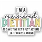 登録栄養士RD間違ったギフトおもしろいなし シール (正面)