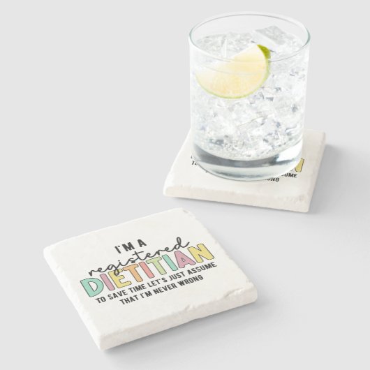 登録栄養士RD間違ったギフトおもしろいなし ストーンコースター (横)
