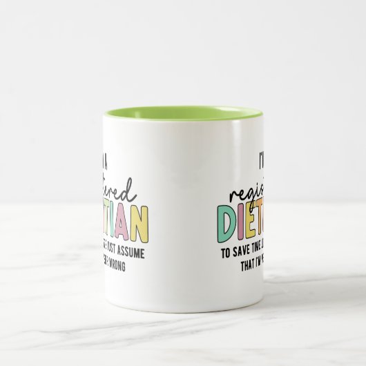 登録栄養士RD間違ったギフトおもしろいなし ツートーンマグカップ (中央)