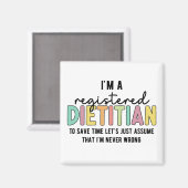 登録栄養士RD間違ったギフトおもしろいなし マグネット (正面/裏面)