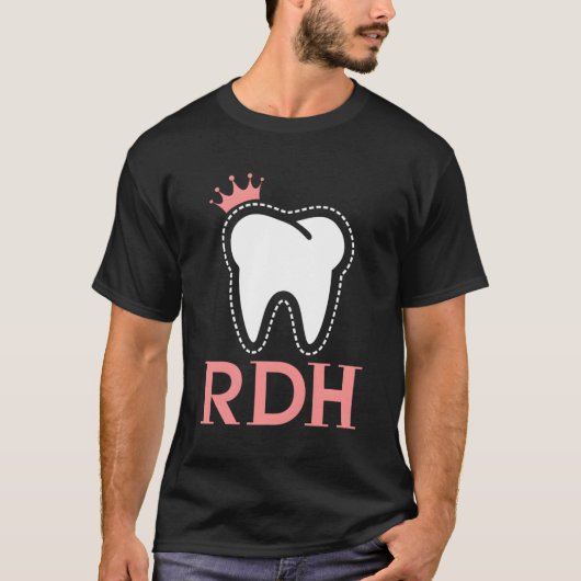 登録歯科衛生士用Rdh歯Rdh Tシャツ (正面)