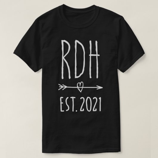 登録歯科衛生士RDH卒業2021 Tシャツ (デザイン正面)