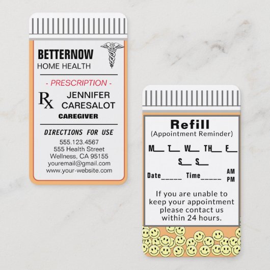 登録済みナースアポイントメントアラーム 名刺 (正面/裏面)