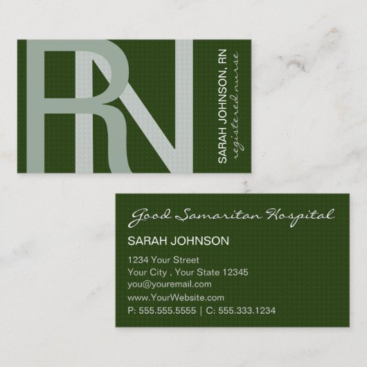 登録済みナーステクスチャ文字色の選択 名刺 (正面/裏面)