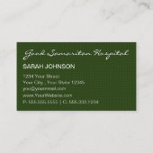 登録済みナーステクスチャ文字色の選択 名刺 (裏面)