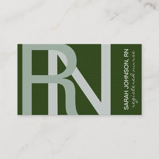 登録済みナーステクスチャ文字色の選択 名刺 (正面)