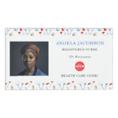 登録済みナースフォトヘルスケアのロゴパターン 名札 (正面)