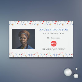 登録済みナースフォトヘルスケアのロゴパターン 名札