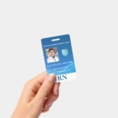 登録看護師、LPN フォトID ロゴ付き バッジ (手持ち)