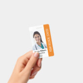 登録看護師 RN 従業員ID オレンジ バッジ (手持ち)