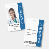 登録看護師 RN 社員 ID 青 バッジ (正面&裏面)