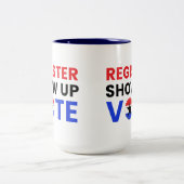 登録表彰票2024アメリカ選挙投票者 ツートーンマグカップ (中央)