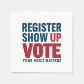 登録表示の投票あなたの音声事項選挙 スタンダードカクテルナプキン (正面)
