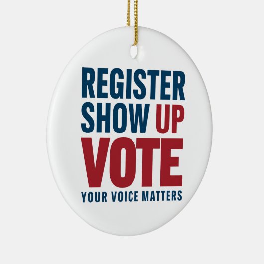 登録表示の投票あなたの音声事項選挙 セラミックオーナメント (右)