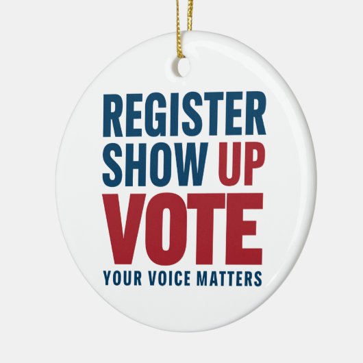 登録表示の投票あなたの音声事項選挙 セラミックオーナメント (左)