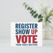 登録表示の投票あなたの音声事項選挙 ポストカード (スタンド正面)