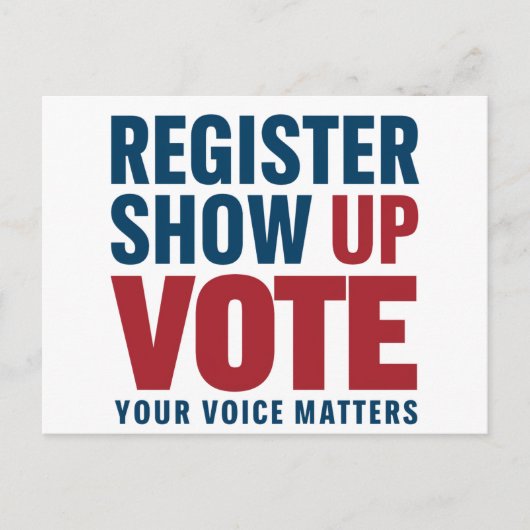登録表示の投票あなたの音声事項選挙 ポストカード (正面)