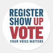 登録表示の投票あなたの音声事項選挙 ラウンドシール (正面)