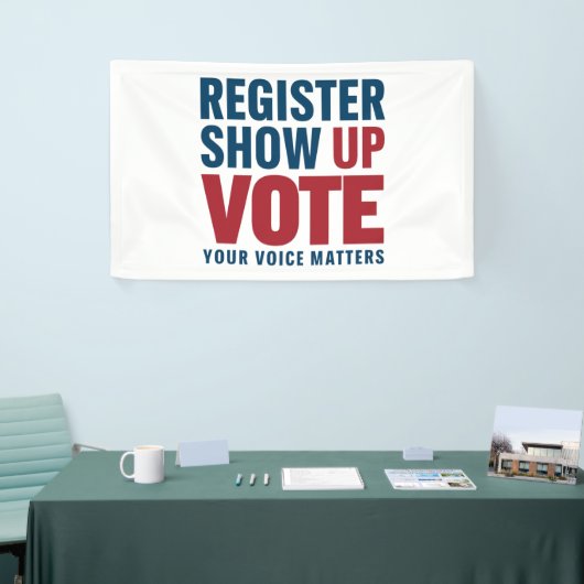 登録表示の投票あなたの音声事項選挙 横断幕 (トレードショー)