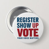 登録表示の投票あなたの音声事項選挙 缶バッジ (正面&裏面)