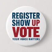 登録表示の投票あなたの音声事項選挙 缶バッジ (正面)