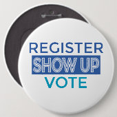 登録表示青い文字 缶バッジ (正面&裏面)