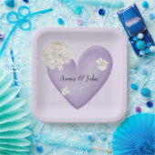 白あじさいがオンパープル ペーパープレート (パーティー)