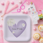 白あじさいがオンパープル ペーパープレート (パーティー)