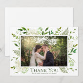 白あじさいフォトフラットウェディング サンキューカード (正面/裏面)