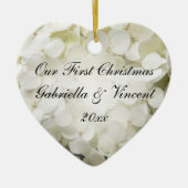 白あじさい初めてのクリスマス セラミックオーナメント (正面)