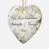 白あじさい初めてのクリスマス セラミックオーナメント (左)