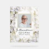 白あじさい水の色のお祝いの生活 アクリルサイン (正面)