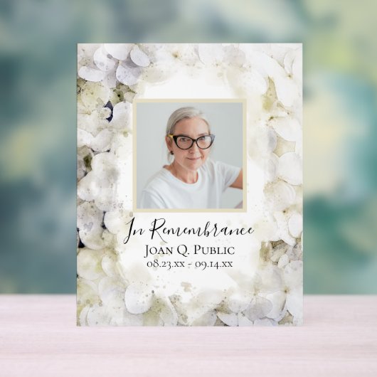 白あじさい水の色のお祝いの生活 アクリルサイン (ニュートラル)