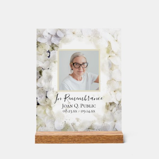 白あじさい水の色のお祝いの生活 アクリルサイン (正面)