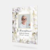 白あじさい水の色のお祝いの生活 アクリルサイン (傾斜)