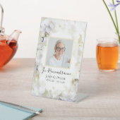 白あじさい水の色のお祝いの生活 台座サイン (インサイチュ)