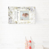 白あじさい水の色のお祝いの生活 横断幕 (インサイチュ)