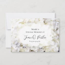 白あじさい水の色の共有メモリ葬儀 ノートカード