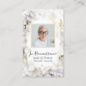 白あじさい水彩葬儀記念祈りの言葉 名刺 (正面)