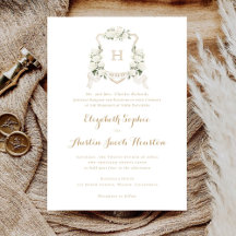 白あじさい緑のクレストモノグラム結婚ズ