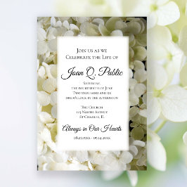 白あじさい花お祝いオブ・ライフ 招待状