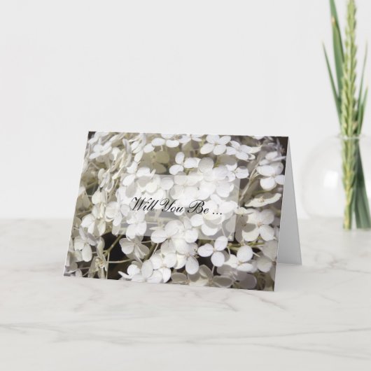 白あじさい花が私の花嫁になる 招待状 (正面)